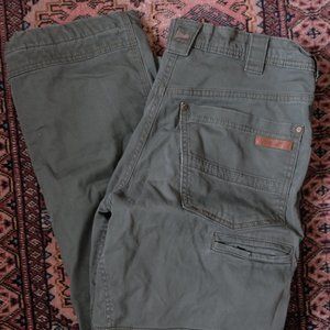 Fleece-Lined Green Khaki Cargo Pants